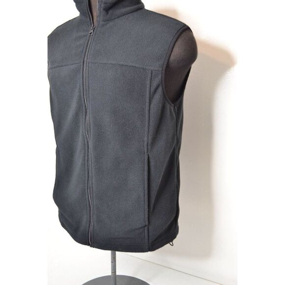 Bass Pro Shop Men's Medium Black Fleece Zip Up Vest - Picture 4 of 11